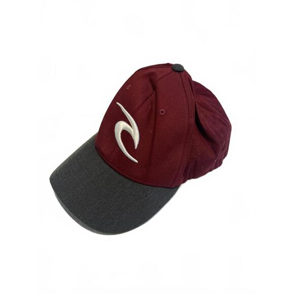 Rip Curl Maroon and Gray Baseball Cap Flexfit One Size Fits All - Picture 1 of 5